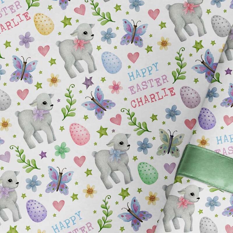 Copy]Purple Wrapping Paper Rabbit Gift Wrap Floral Pattern Paper